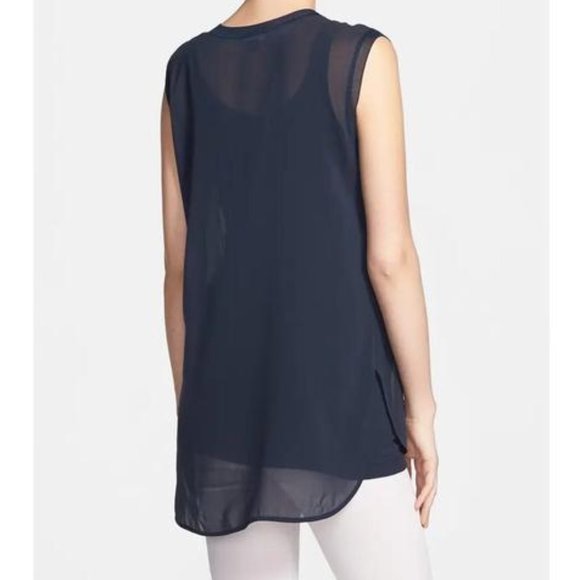 VINCE NWT Sheer Sleeveless Silk Blend Muscle Tee M - Picture 2 of 9